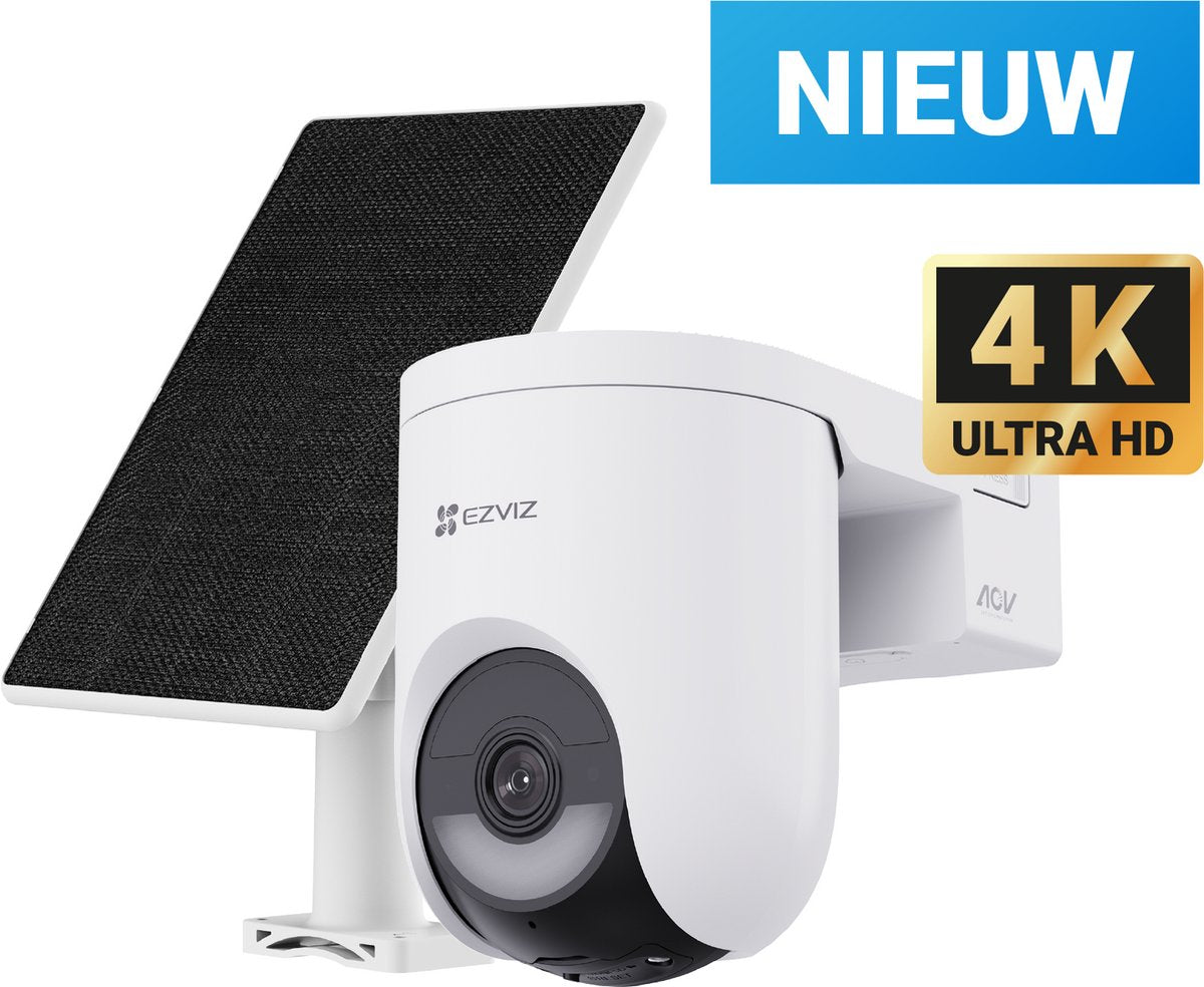 Ezviz HB8 Lite 4K Kit - Solar Security Camera Outdoor - PTZ Camera - 360° View, Smart Detection, Two-Way Voice - Easy Install - Compatible with Amazon Alexa and Google Assistant - AI Tracking - No Monthly Fees