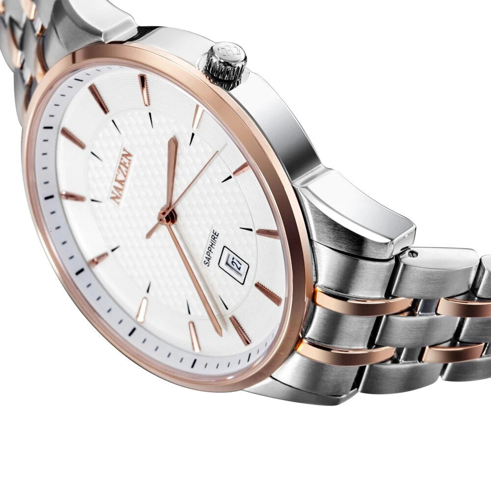 NAKZEN Top Luxury Brand Men's Watches Waterproof Quartz Stainless Steel Watch Rose Gold Watches Male Clock Relogio Masculino 4009