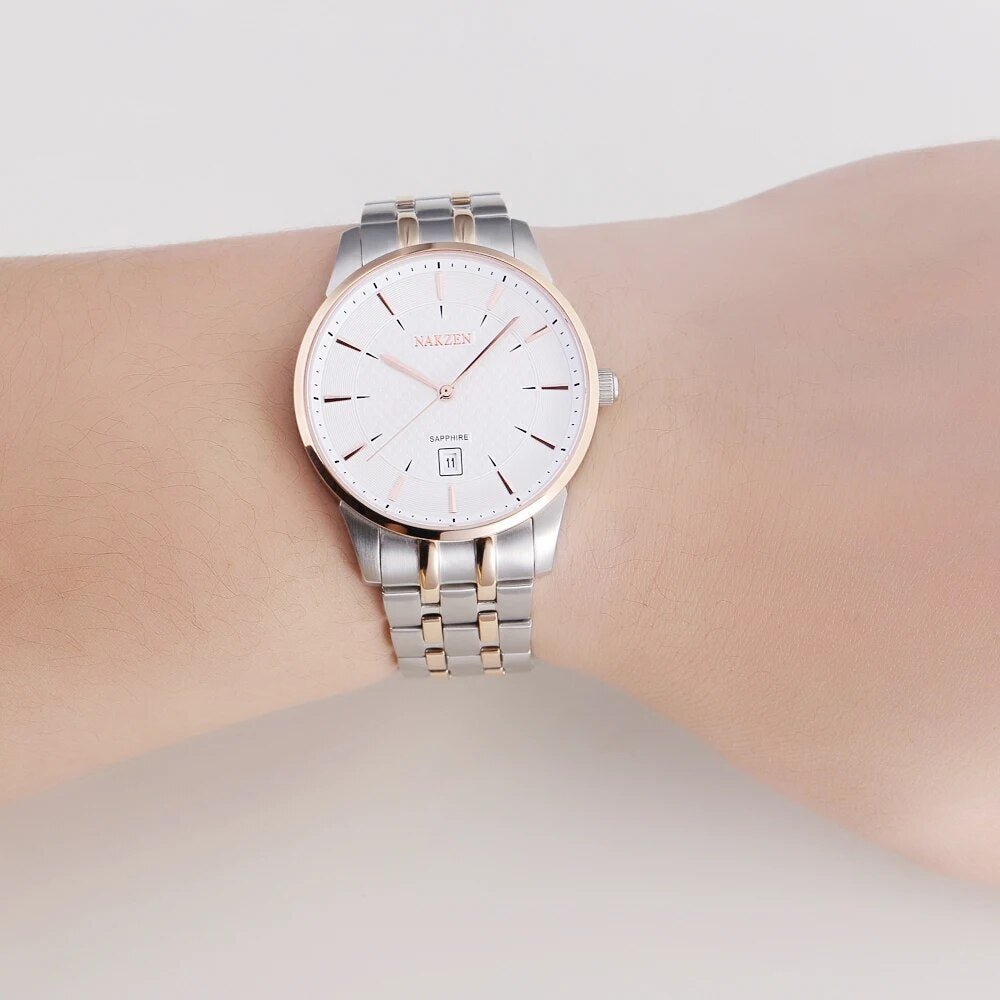 NAKZEN Top Luxury Brand Men's Watches Waterproof Quartz Stainless Steel Watch Rose Gold Watches Male Clock Relogio Masculino 4009
