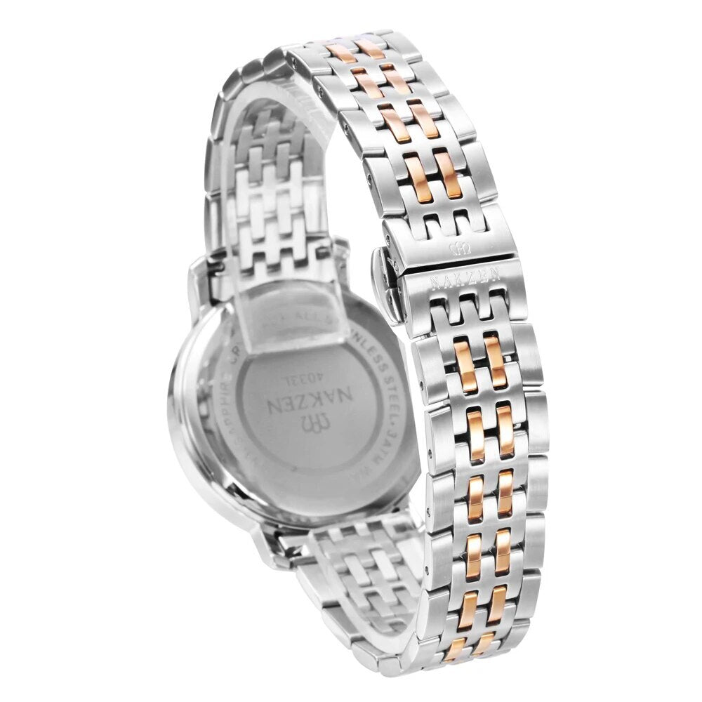 NAKZEN Luxury Tops Brand Women Quartz Wrist watch Ladies Full Steel Waterproof Watches Female Sapphire Designer Dress Watches 4033