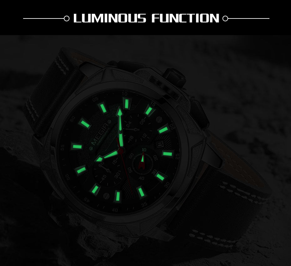 MEGIR Relogio Masculino Watches Men Fashion Leather Band Sports Military Watches Luxury Quartz Business Wristwatch Reloj Hombre 2128