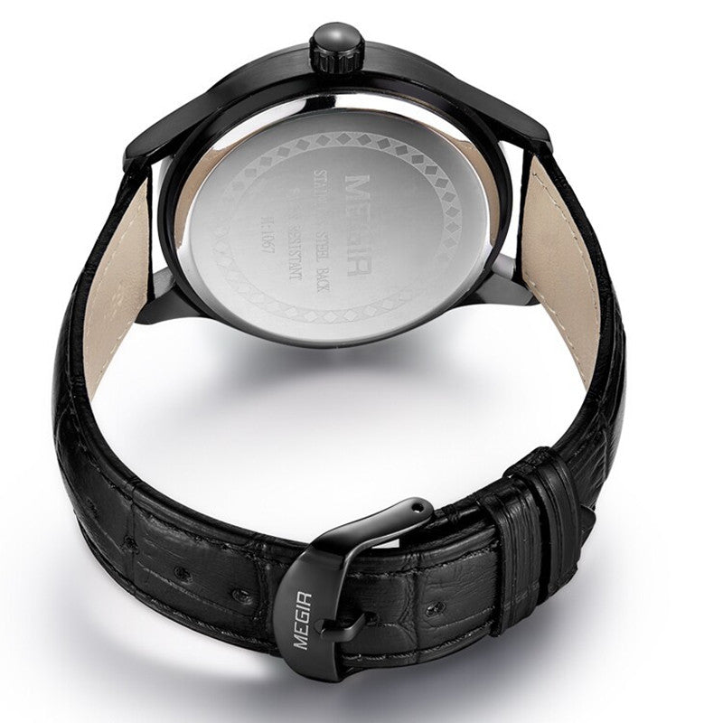 MEGIR Mens Watches Top Brand Luxury Leather Sport Military Watches Male Clock Waterproof Fashion Casual Quartz Wristwatch 1067