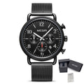 MEGIR Fashion Mens Watches Luxury Sport Quartz Wrist Watch Steel Mesh Business Casual Watches Calendar Leather Band Man Clock 2158