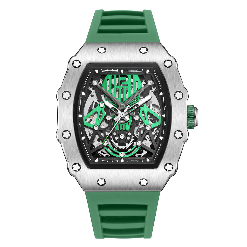 RUIMAS Luxury Watch Men Fashion Automatic Mechanical Watches Clock Silicone Strap Sport Casual Wristwatch Big Dial Reloj Hombre 341