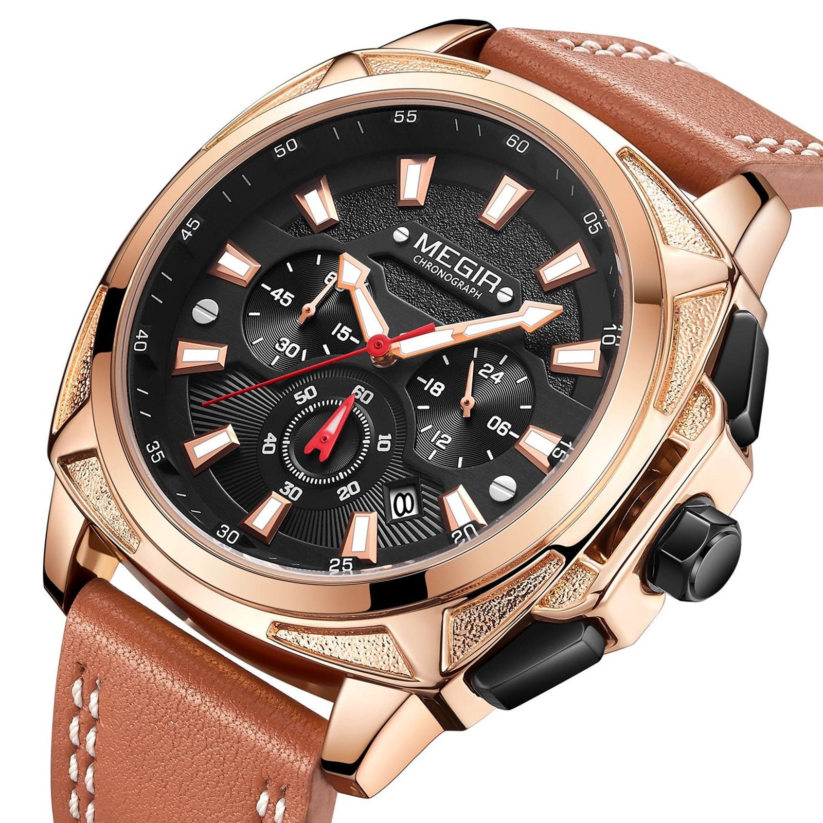 MEGIR Relogio Masculino Watches Men Fashion Leather Band Sports Military Watches Luxury Quartz Business Wristwatch Reloj Hombre 2128