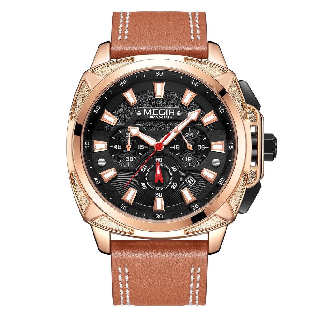 MEGIR Relogio Masculino Watches Men Fashion Leather Band Sports Military Watches Luxury Quartz Business Wristwatch Reloj Hombre 2128