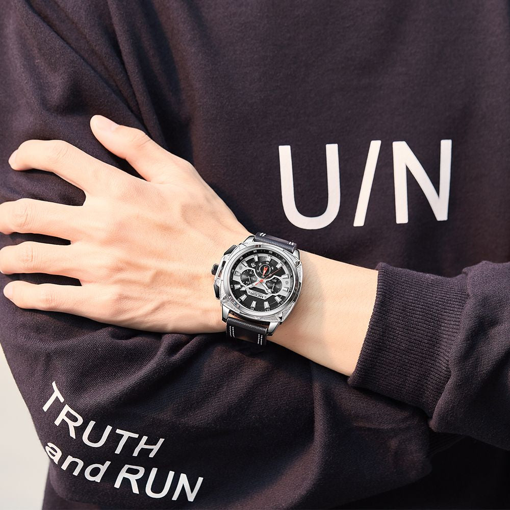 MEGIR Relogio Masculino Watches Men Fashion Leather Band Sports Military Watches Luxury Quartz Business Wristwatch Reloj Hombre 2128
