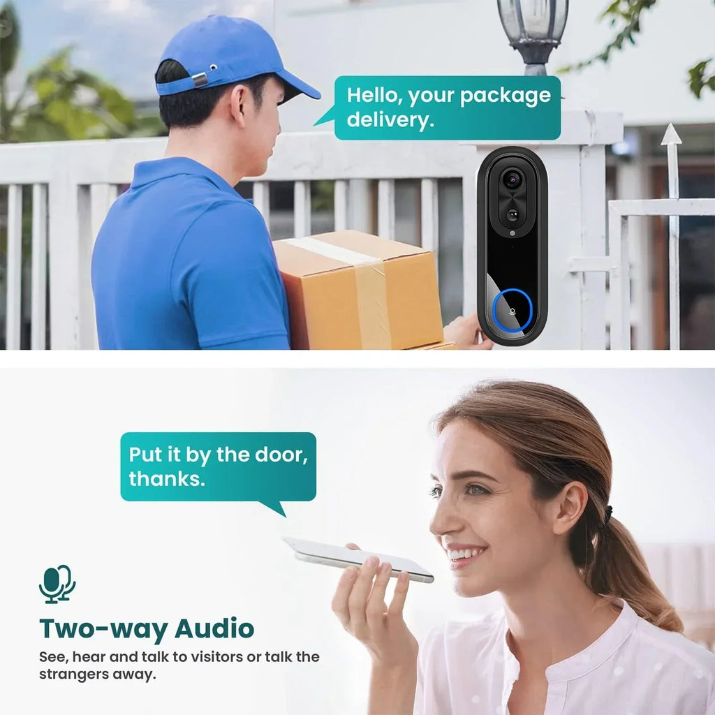 Wifi Video Doorbell Smart Camera (1080P)