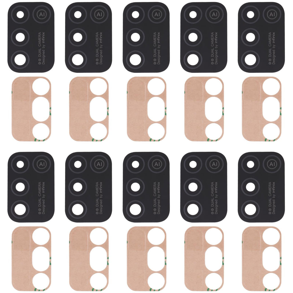 NNEIDS 10Pcs Infinix Hot 10 Play / Smart 5 Camera Lens Replacement