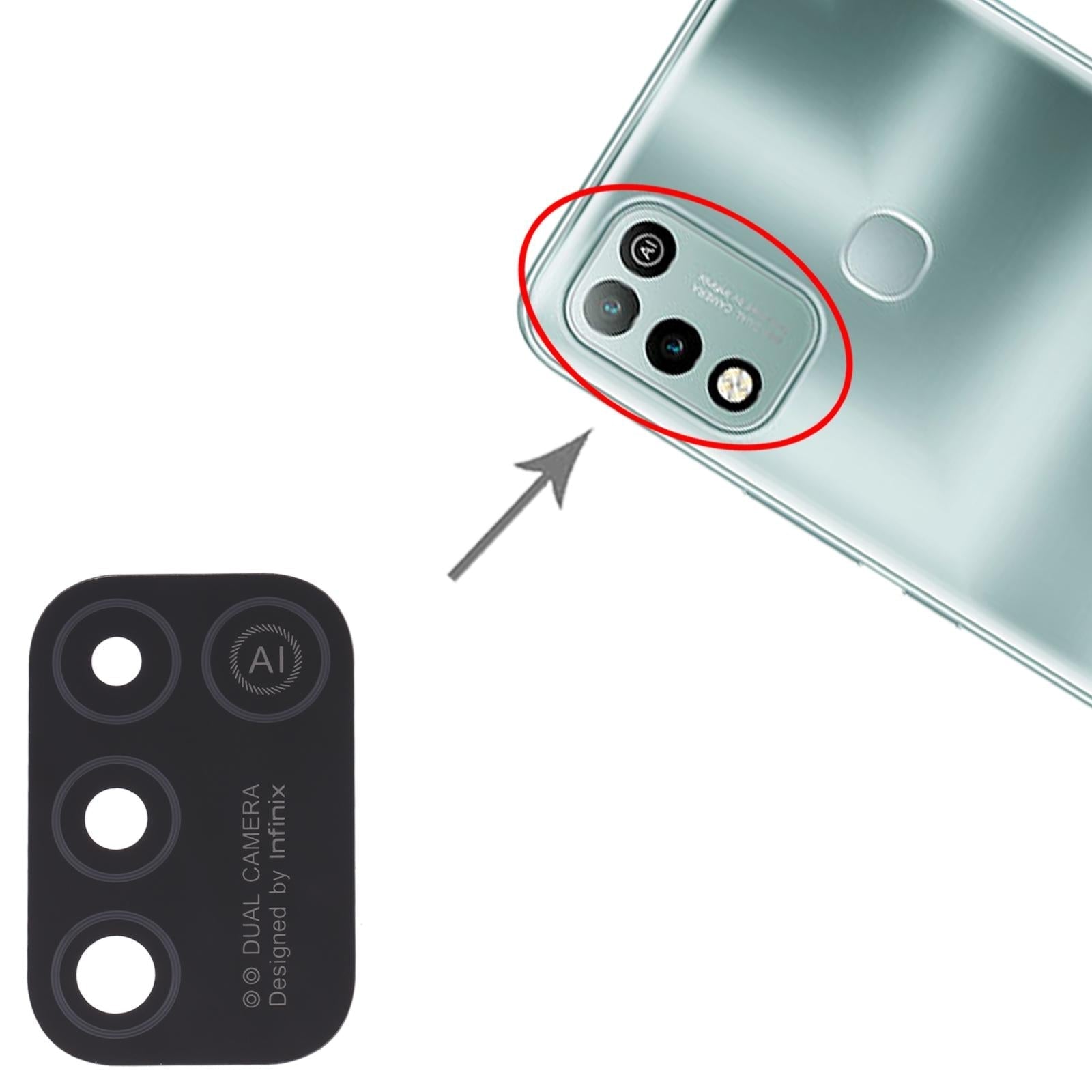 NNEIDS 10Pcs Infinix Hot 10 Play / Smart 5 Camera Lens Replacement