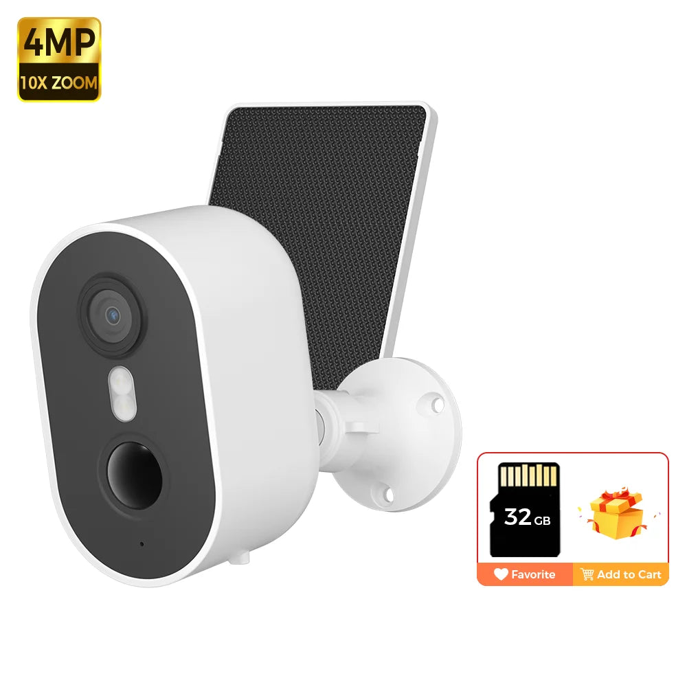 NNEOBA 2.5K Solar Security Camera – Wireless WiFi Outdoor Cam with AI Detection