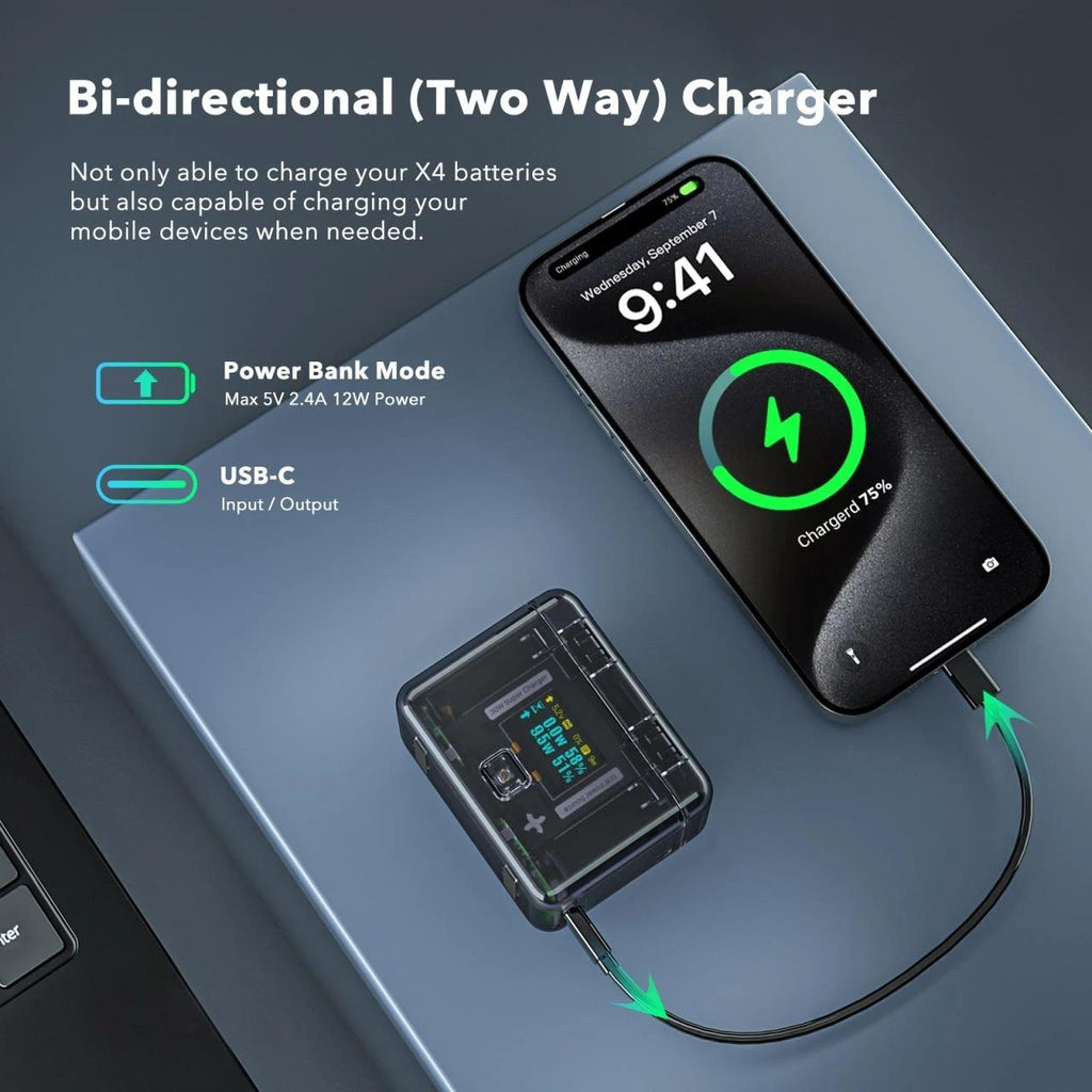 NNEIDS Smart Dual Charging Box For Insta360 X4 Camera
