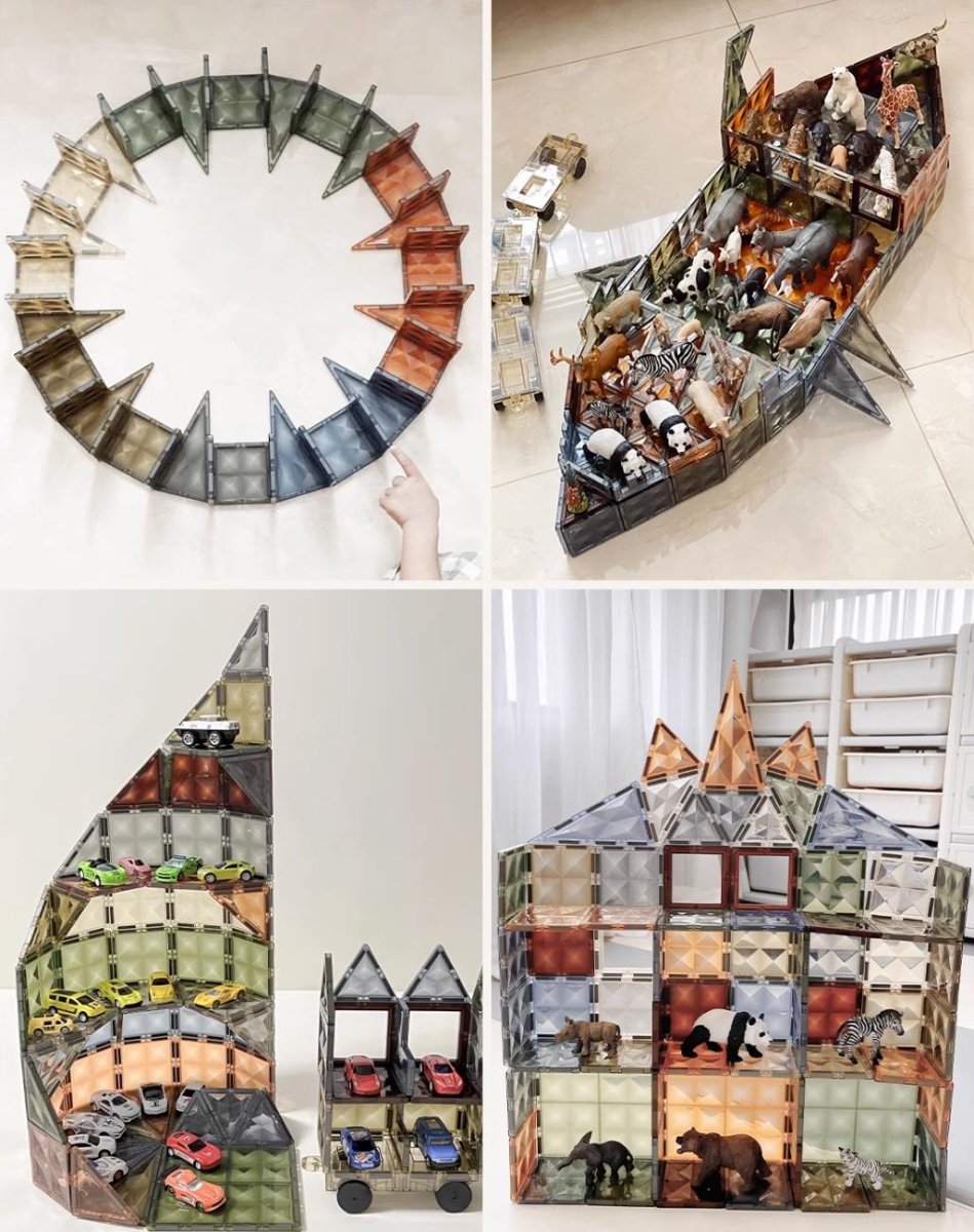 Nature World 100pcs Transparent Magnetic Tiles With Storage Box
