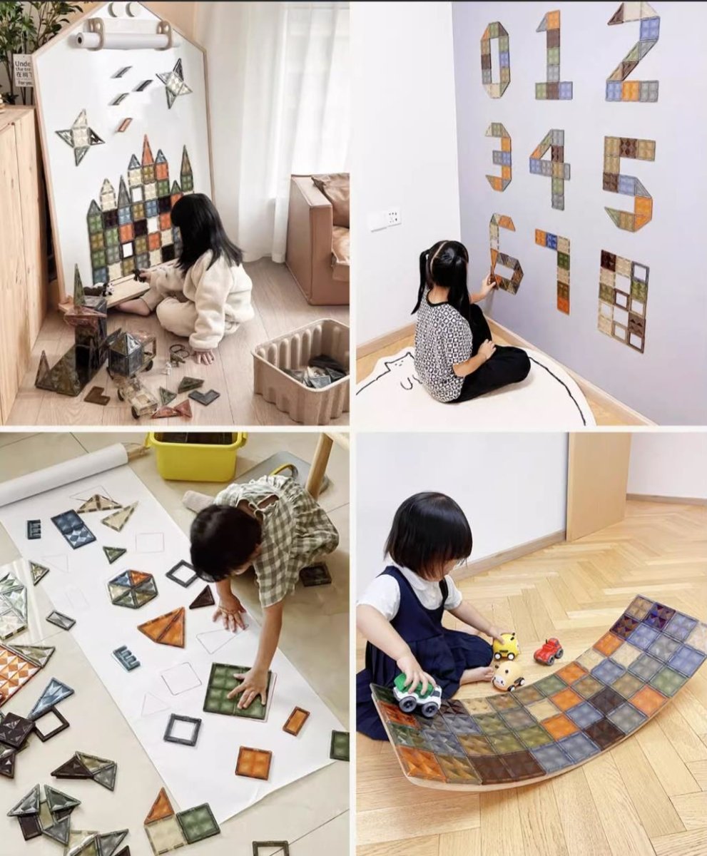 Nature World 100pcs Transparent Magnetic Tiles With Storage Box
