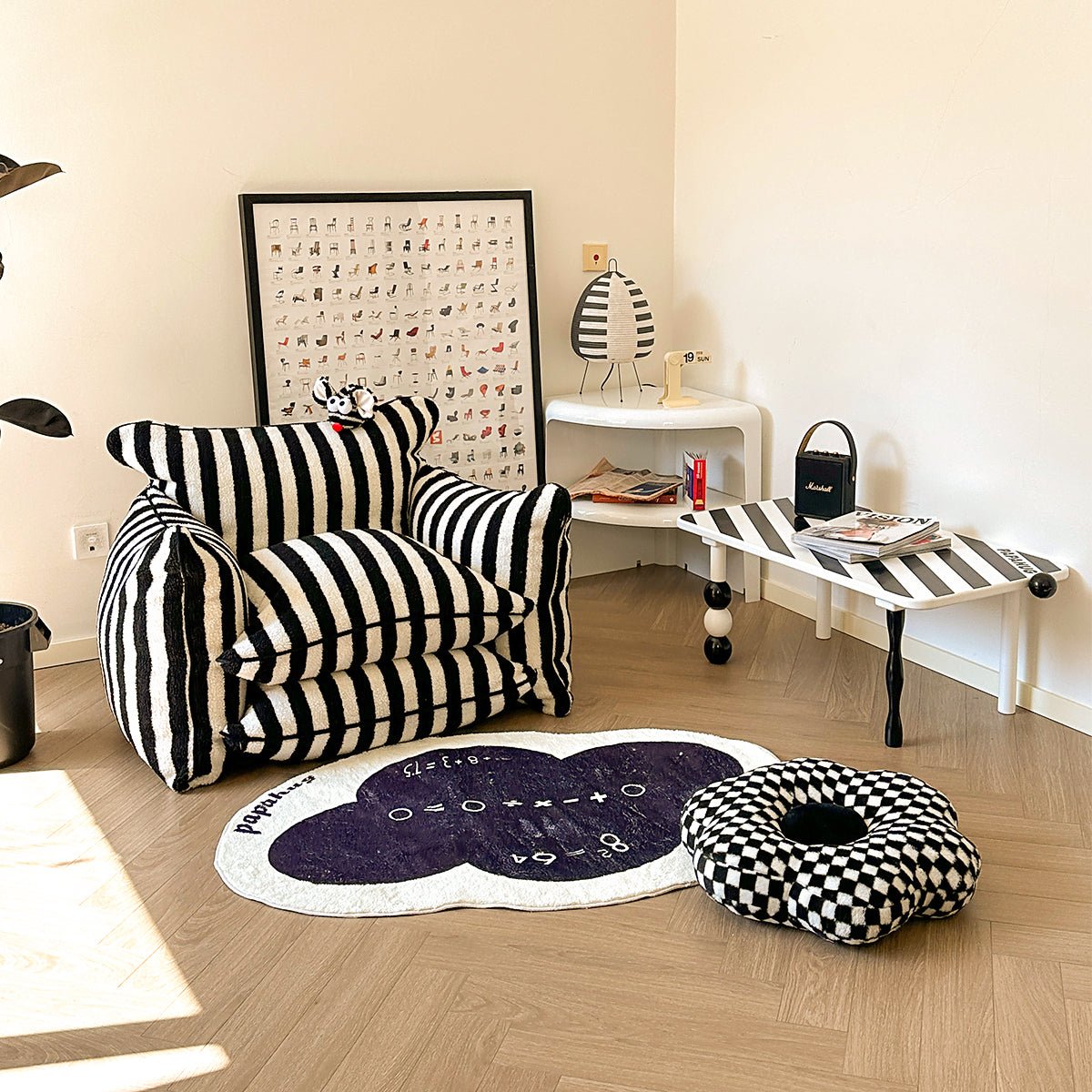 Playful Mind Striped Lazy Sofa Chair