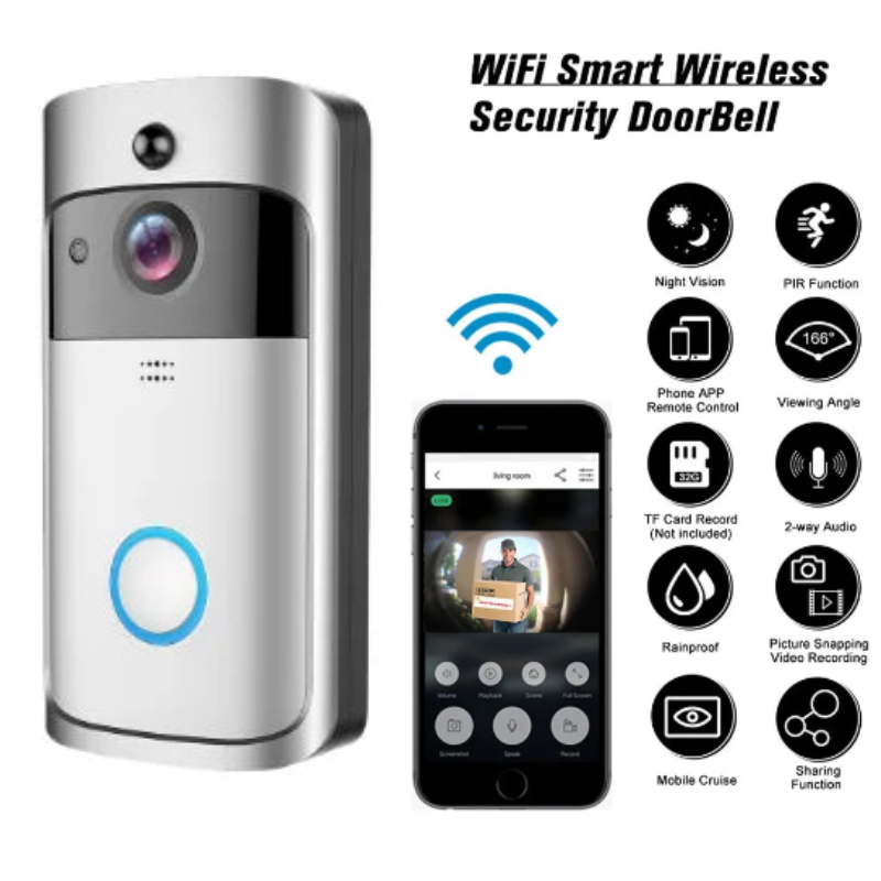 Smart Wifi Doorbell Camera With Night Vision (720P)